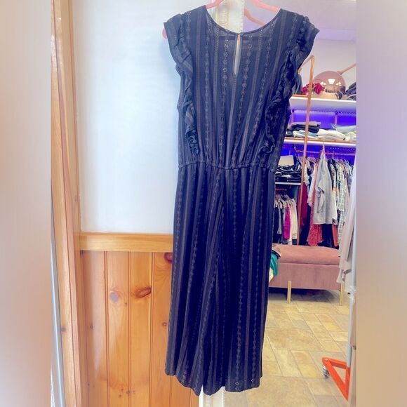 Jack by BB Dakota Embroidered Cropped Jumpsuit Sz M - Picture 6 of 9